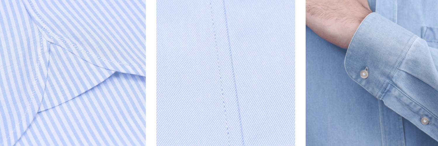 1- L'hirondelle 2- Coutures anglaises 6,5 points au centimètre 3- Poignet arrondis