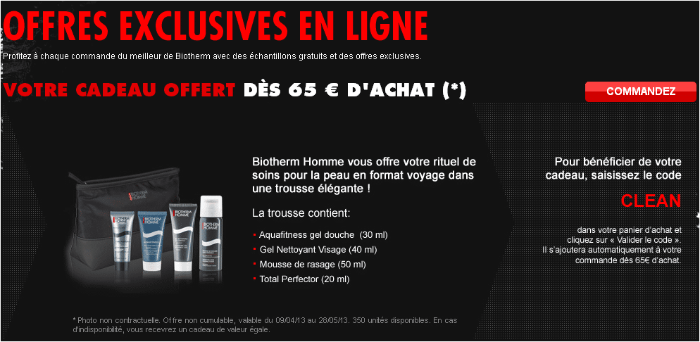 Cadeau exclusif Biotherm Homme