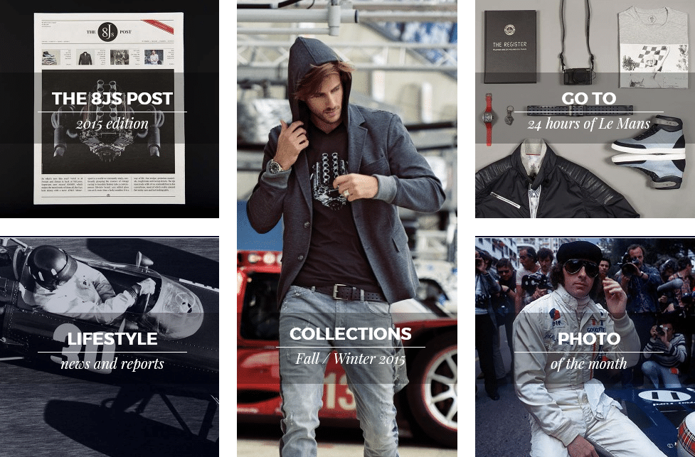 8JS racing style menswear