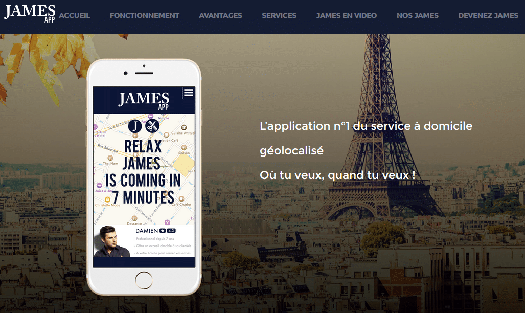 #JAMES : l'application n°1 du service à domicile géolocalisé