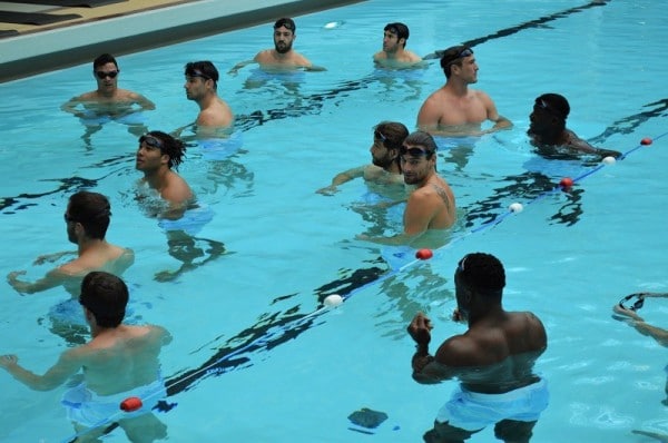 Concentration avant la séance d'apnée menée par Morgan Bourc’his