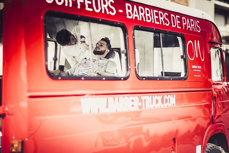 Barber shop dans un camion