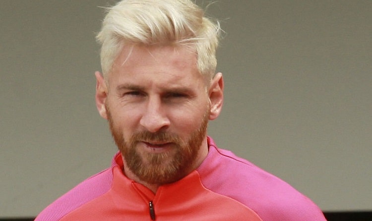 Lionel Messi blond et barbu