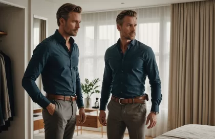 Homme qui porte une ceinture en cuir