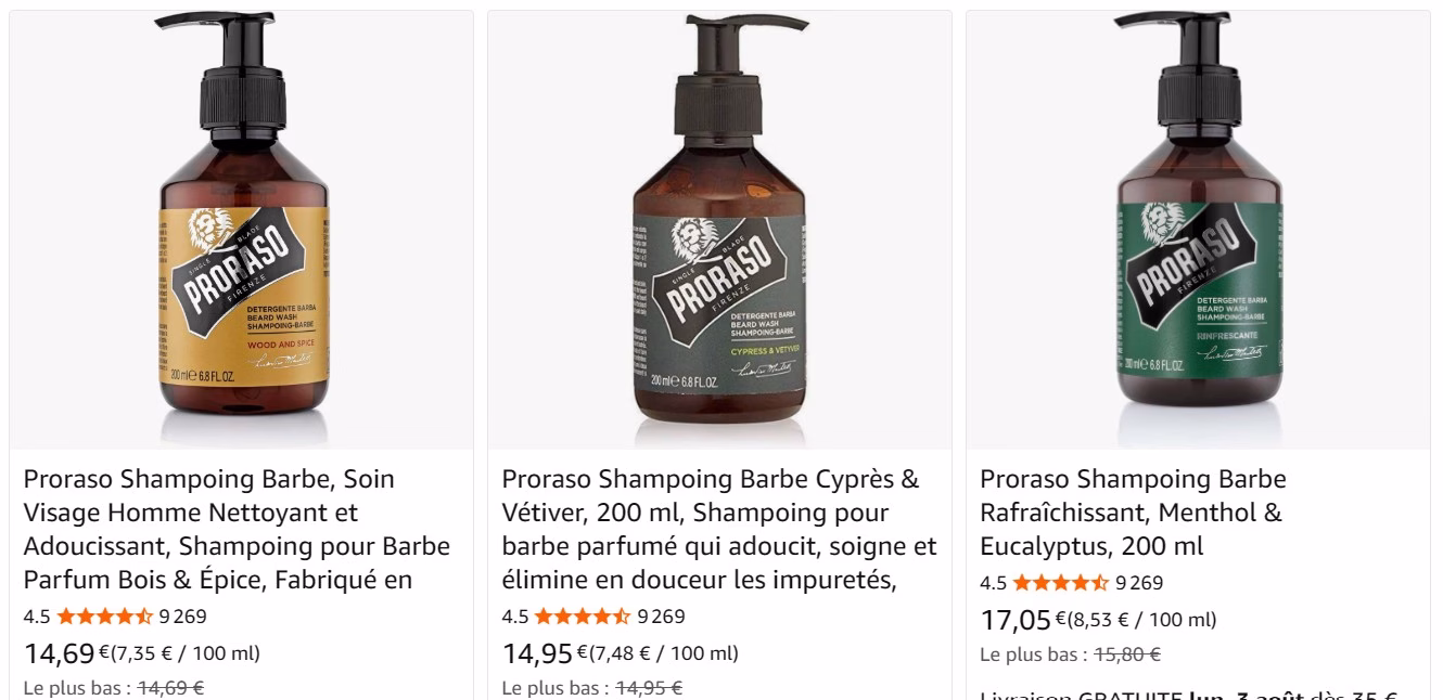 Shampoings pour la barbe homme