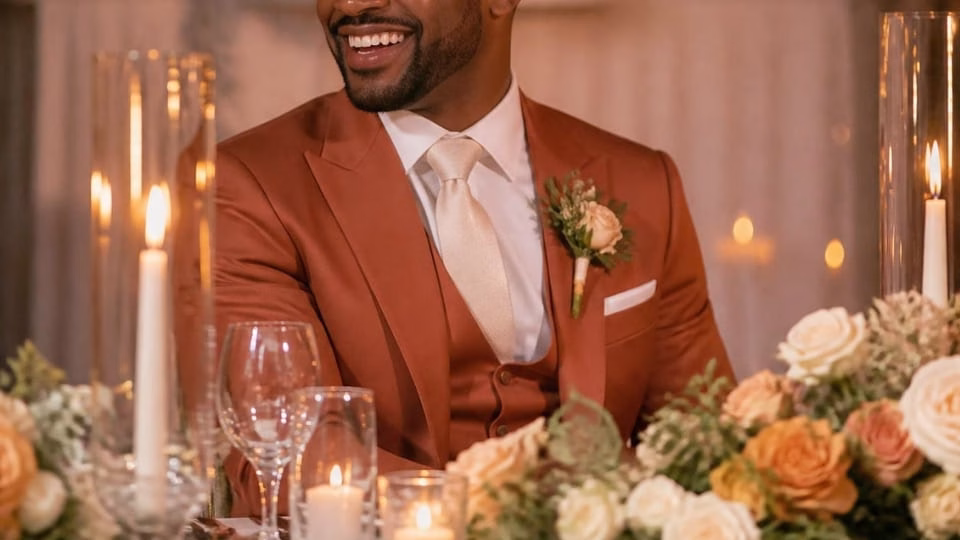 Costume de mariage terracotta homme