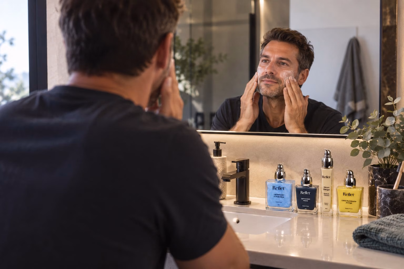 Test routine soins visage Reflet homme