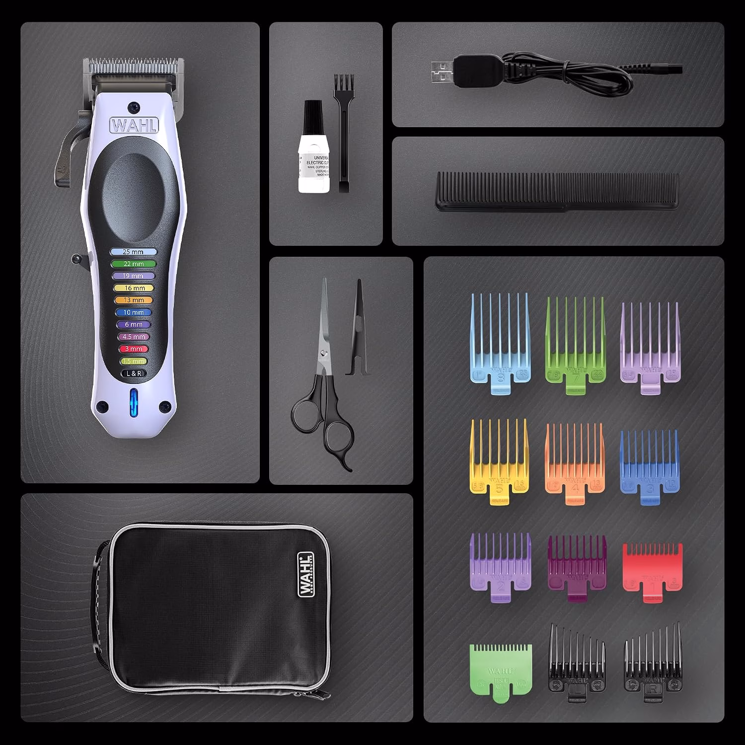 Tous les éléments de la tondeuse Wahl Color Pro Lithium